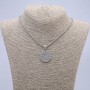 Yin Yang Pendant 36x25mm on Chain, Length 70cm +/-, Silver-Tone Metal