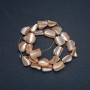 Beads on a Strand, Natural Beige Mother-of-Pearl Chips, Diameter 15x12mm, Length 41cm+