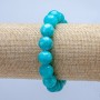Natural Aquamarine Elastic Bracelet, Smooth Ball, 12mm+ Diameter