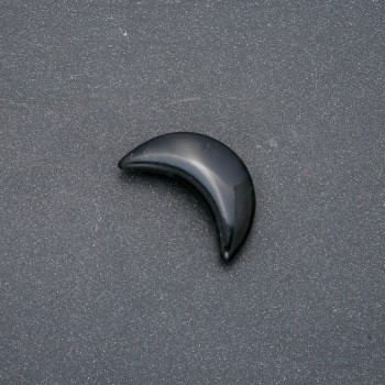 Black Agate Stone Crescent Moon, 12x30x8mm (+/-), No Hole