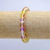 Yellow-Red Chameleon Opal Glass Bracelet on Elastic Band, Smooth Beads, Diameter 8mm, Length 18cm