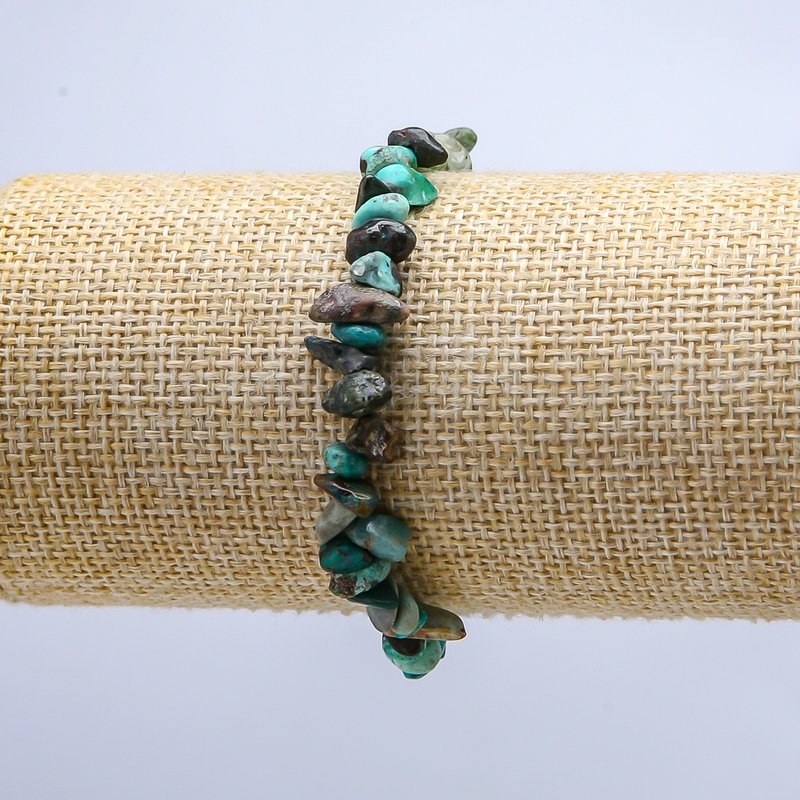 Chrysocolla Chip Bracelet on Elastic Band, Diameter 10mm, Length 18cm