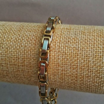 Xuping Bracelet 18K Gold Plating and Rhodium, Length 20cm, Thickness 6.6mm+