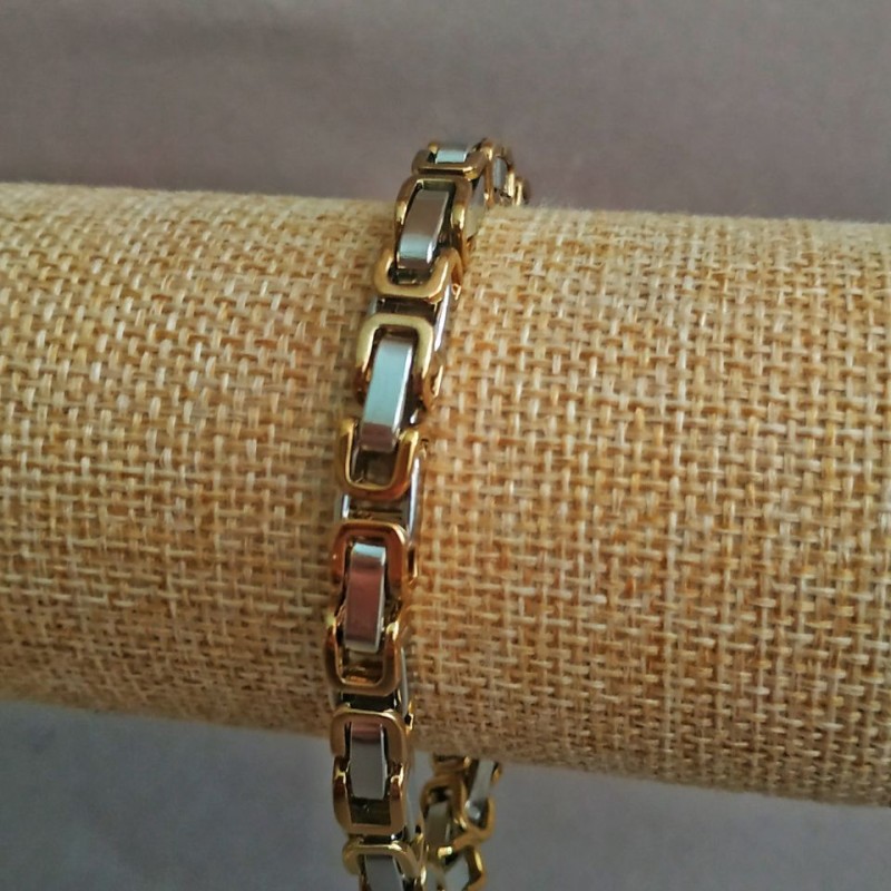 Xuping Bracelet 18K Gold Plating and Rhodium, Length 20cm, Thickness 6.6mm+