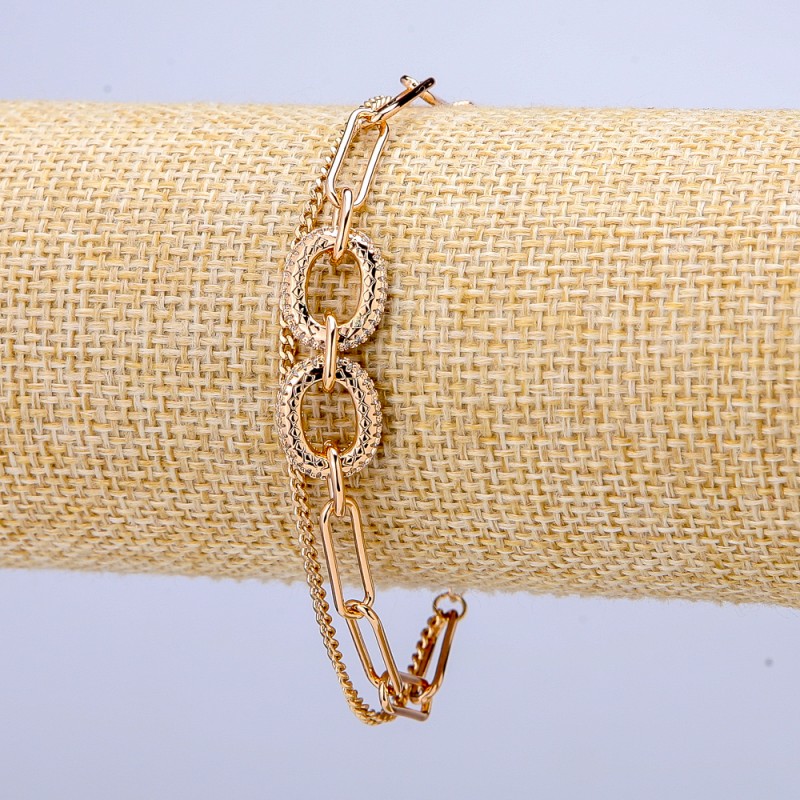 Xuping Bracelet, 18K Gold Plated with White Rhinestones, Thickness 7mm+/-, Length 16-19cm+