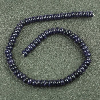 Aventurine Blue Sand Night of Cairo (Synthetic) Beads on a Thread, Smooth Rondelle, Diameter 8x5mm +/-, Length 40cm +