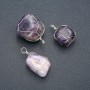 Silver-Wire Wrapped Pendant made of Natural Amethyst, 30x22mm diameter+