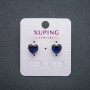 Xuping Heart Earrings, Stud Earrings, 18K Gold Plating with Dark Blue Crystal, Diameter 9mm +
