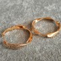 Xuping Hoop Earrings, 18K Gold Plated with White Rhinestones, thickness 6mm +/-, diameter 30mm+