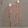 Xuping Earrings, 18K Gold Plated, with Bead, length 60mm+