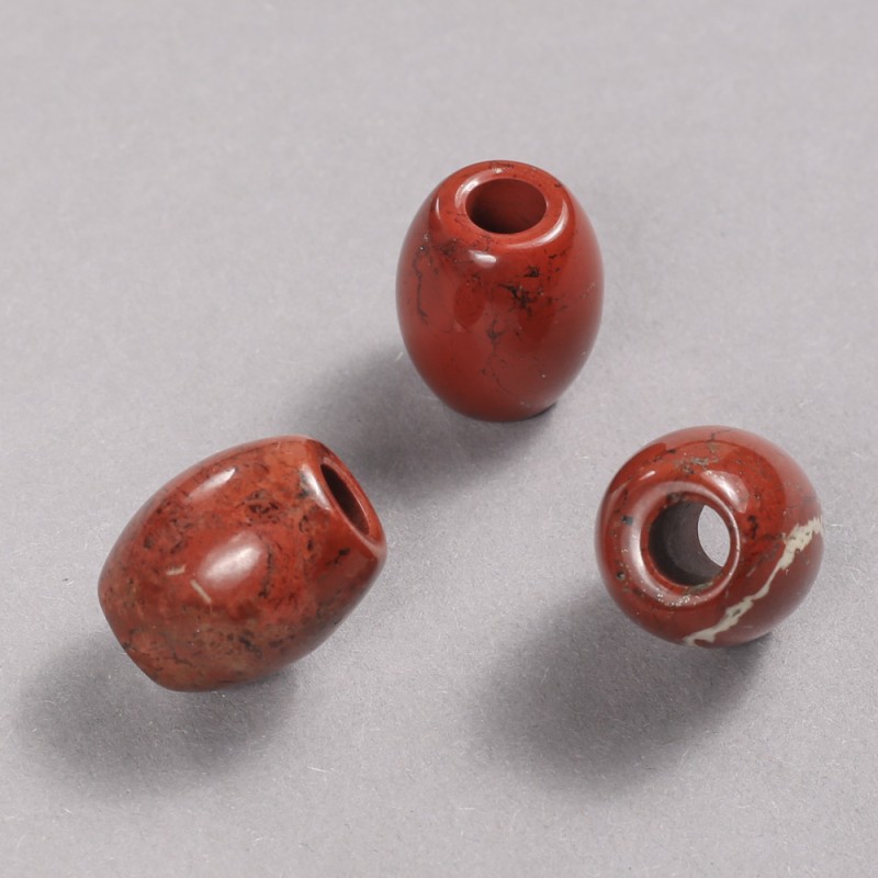 Pandora Bead Natural Stone Red Jasper 16.5x15.5mm +/-, hole diameter 5.5mm +