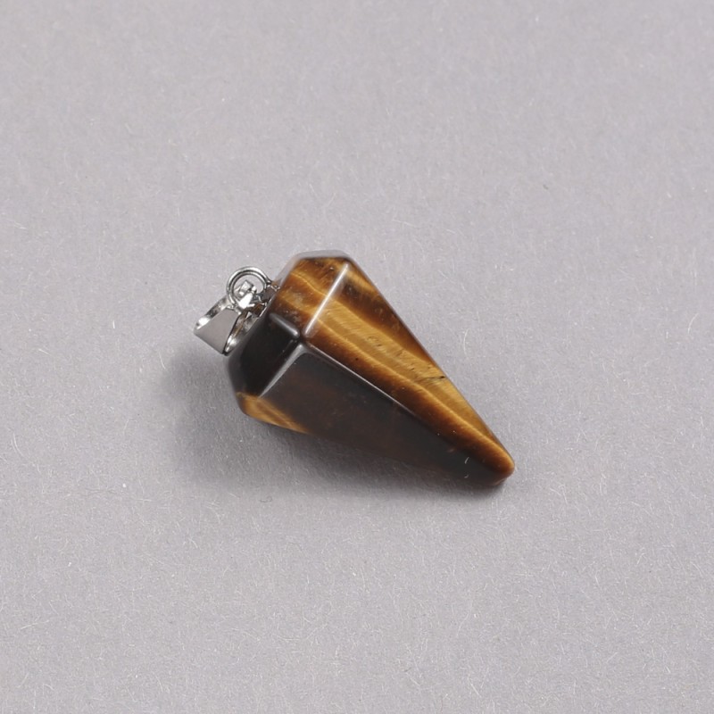 Pendulum Pendant made of Natural Tiger's Eye Stone 14x22x30mm+