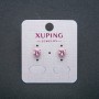 Earrings 'Heart' Xuping Stud Earrings Gold Plated 18K with Pink Crystal, 6 mm diameter