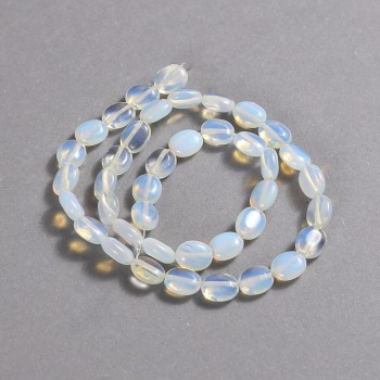 Beads on a String Moonstone (Synthetic) Smooth Oval, Diameter 10x8mm +/-, Length 39cm+