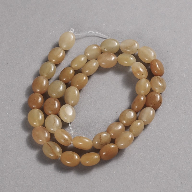 Natural Yellow Agate Stone Beads on a Strand, Smooth Oval, Diameter 10x8mm +/-, Length 39cm +