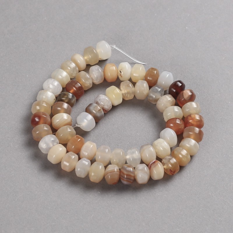 Natural Carnelian Stone Beads on a Strand, Smooth Rondelle, Diameter 9x7mm +/-, Length 39cm +