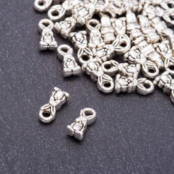 "Rabbit" Pendant Finding 11x5mm, Silver Metal Color, 20g Pack +/-35pcs