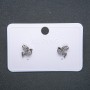 Xuping "Birds" Stud Earrings, Rhodium Plated with White Rhinestones, Diameter 12mm+
