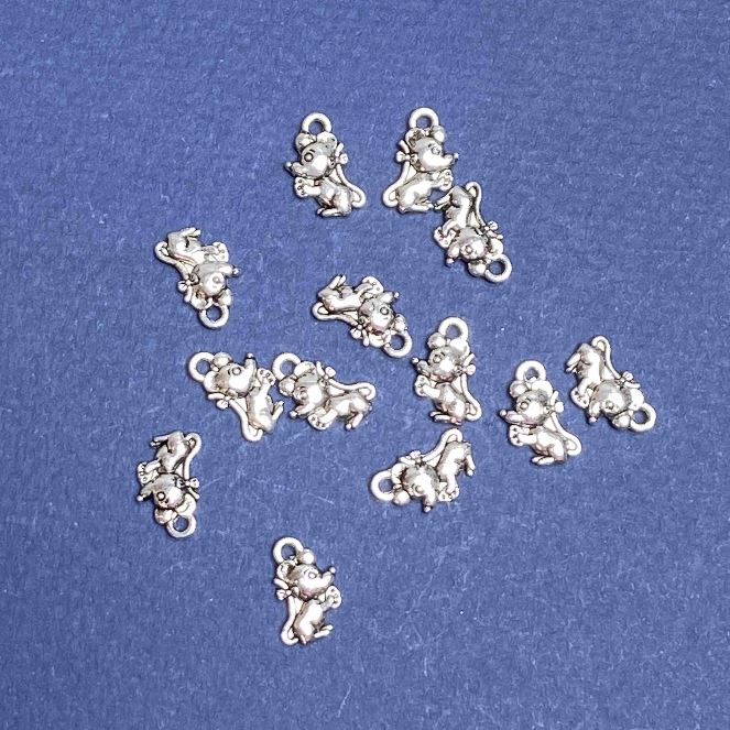 Findings Pendant "Mouse" 6x12mm pack 20g +/-30pcs