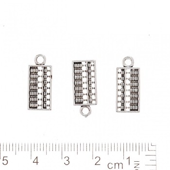 Finding Pendant "Abacus" Metal Color "Silver" Pack 20g +/-35pcs