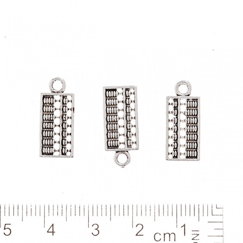 Finding Pendant "Abacus" Metal Color "Silver" Pack 20g +/-35pcs