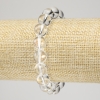 Stretch Bracelet with Rock Crystal, Smooth Round Beads, 10mm+ Diameter