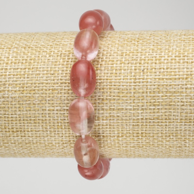 Natural Chalcedony Barrel Bead Stretch Bracelet, diameter 10x14mm+