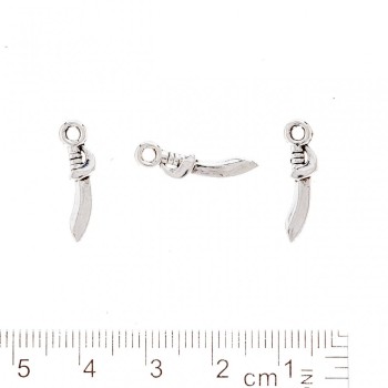 Findings Pendant Saber, metal color "silver" 19x4mm pack. 20g +/-53pcs