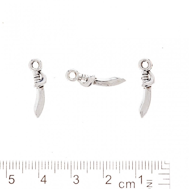 Findings Pendant Saber, metal color "silver" 19x4mm pack. 20g +/-53pcs