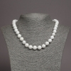 White Agate Necklace (Pressed), Smooth Round, Diameter 10mm+/-, Length 48cm+