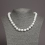 White Agate Necklace (Pressed), Smooth Round, Diameter 10mm+/-, Length 48cm+