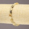 Rutilated Quartz Natural Stone Bracelet on Elastic Band, Tumbled, Diameter 8x6mm+