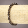 Natural Stone Bracelet on Elastic Band Smoky Quartz Smooth Round Bead, 6mm+ Diameter
