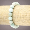 Natural Stone Bracelet on Elastic Band Larimar Smooth Round Bead, 10mm+ Diameter