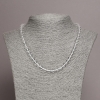 Necklace with Rock Crystal Stone, Smooth Ball, Diameter 6mm+/-, Length 45cm+