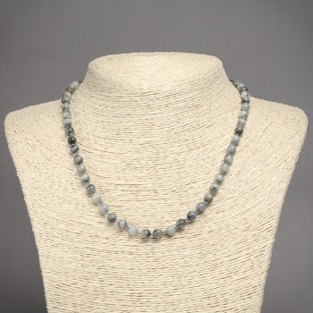 Hawk's Eye Smooth Bead Necklace, 6.5mm+/-, 45cm+