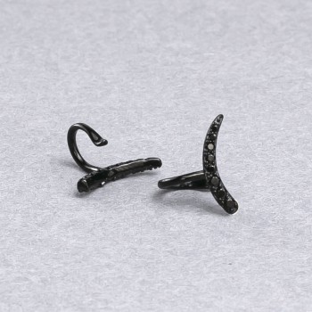 Caf Xuping Black Rhodium with Black Rhinestones 10x12mm +