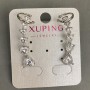 Caf Earring Xuping Rhodium with White Crystals Heart 32×10mm +
