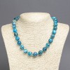 Sky-Blue Agate Necklace, Smooth Bead, Diameter 12mm+/-, Length 45cm+