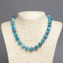 Sky-Blue Agate Necklace, Smooth Bead, Diameter 12mm+/-, Length 45cm+