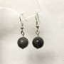 Natural Labradorite Stone Earrings, 10mm+- Diameter, 32mm+ Length