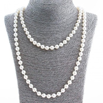 Long Pearl Beads Necklaces (artificial plastic), diameter 8mm, 120 cm +