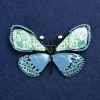 Sale! Silver Butterfly Brooch with metal and enamel 70x40mm +
