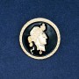 Sale! Cameo Brooch in Golden Metal with Enamel 34mm +