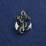 Sale! Anchor Brooch in Gold-Tone Metal with Enamel and Pearl Embellishments, 31x26mm +