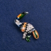 Sale! Toucan Brooch pink-gold metal, enamel and crystals 45×40mm +