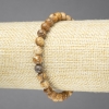 Elastic bracelet with natural stone Jasper scenic smooth beads, 6mm diameter+