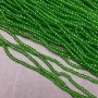 Beads Czech Crystals on fishing line light green transparent faceted rondelle, diameter 3x2.5mm + -, length 36cm +