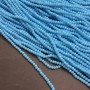 Blue Matte Czech Crystal Beads on Thread, Blue Matte Faceted Rondelle, 3x2.5 mm +-, length 36-38 cm +