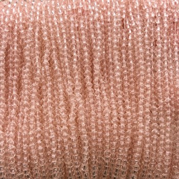 Beads Czech Crystal on Thread Pale Pink Transparent Faceted Rondelle, Ø 3x2.5 mm + -, length 36 cm +
